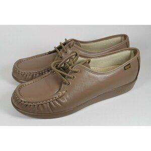 SAS Siesta Womens Size 10.5 N Moc Toe Comfort Oxford Loafer Mocha Walking Shoes